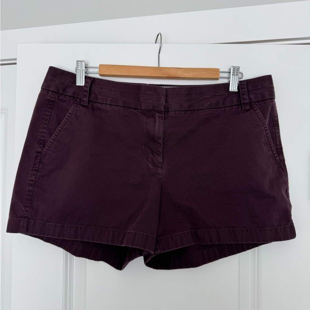J. Crew Women's Deep Purple Chino Shorts (3.5” inseam)